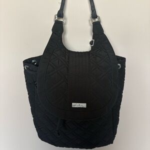 Vera Bradley Black Quilted Back Pack/Tote Bag